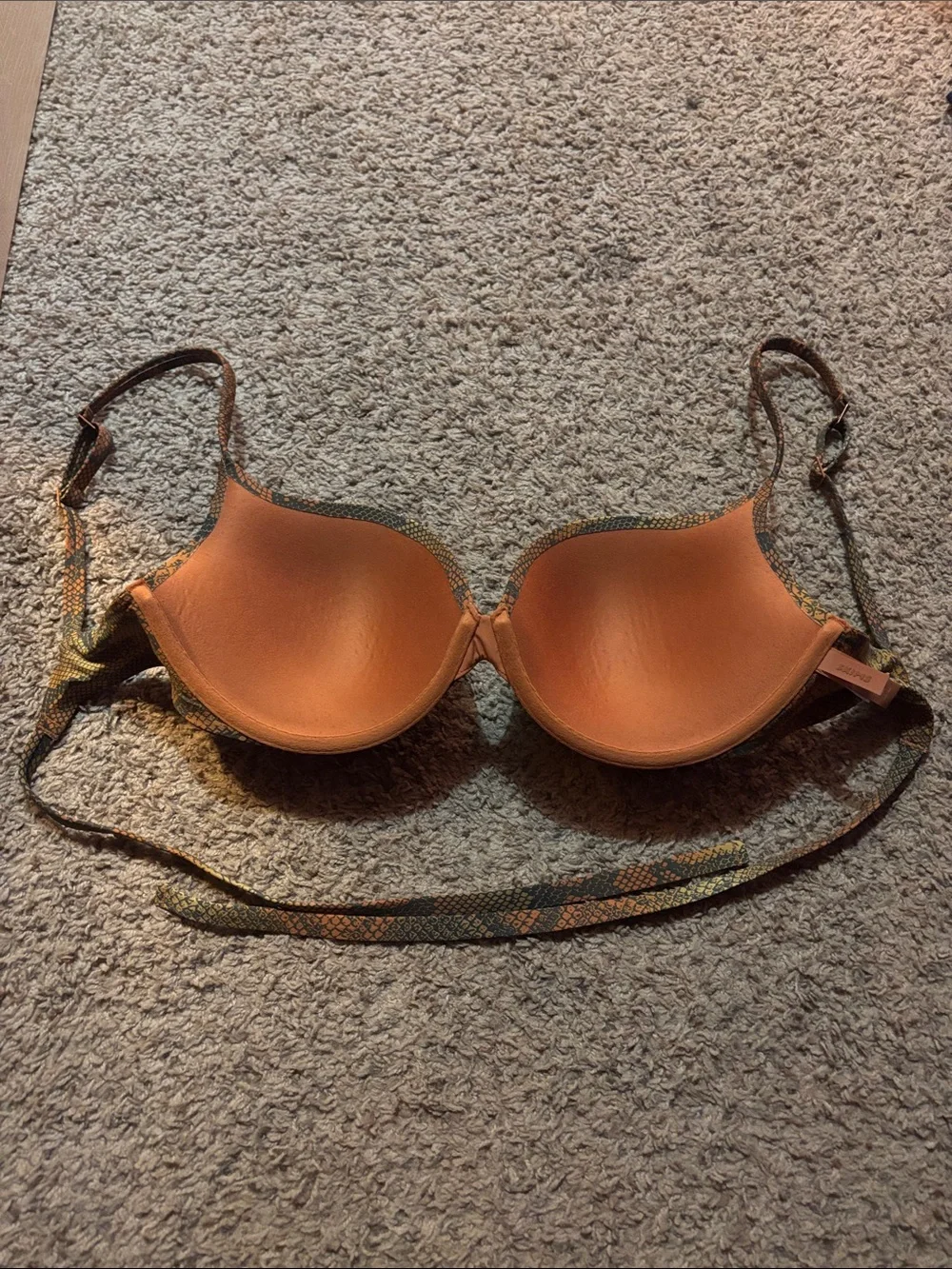 SKIMS Brown Snake-Print Padded bikini